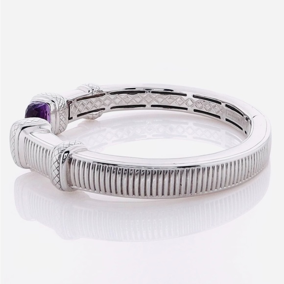 NWT Judith Ripka Cassandre Hinged Sterling Silver Cuff with Amethyst Gemstones - Picture 15 of 16